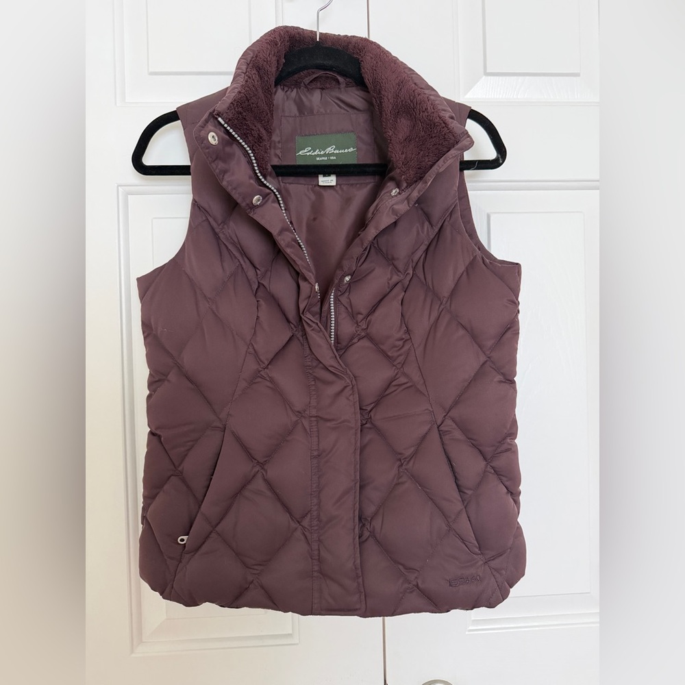 Eddie Bauer Down Puffer Vest in Dark Burgundy